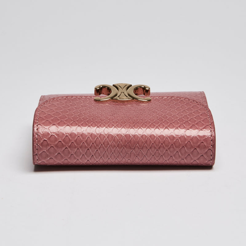 Celine Pink Python Compact Wallet