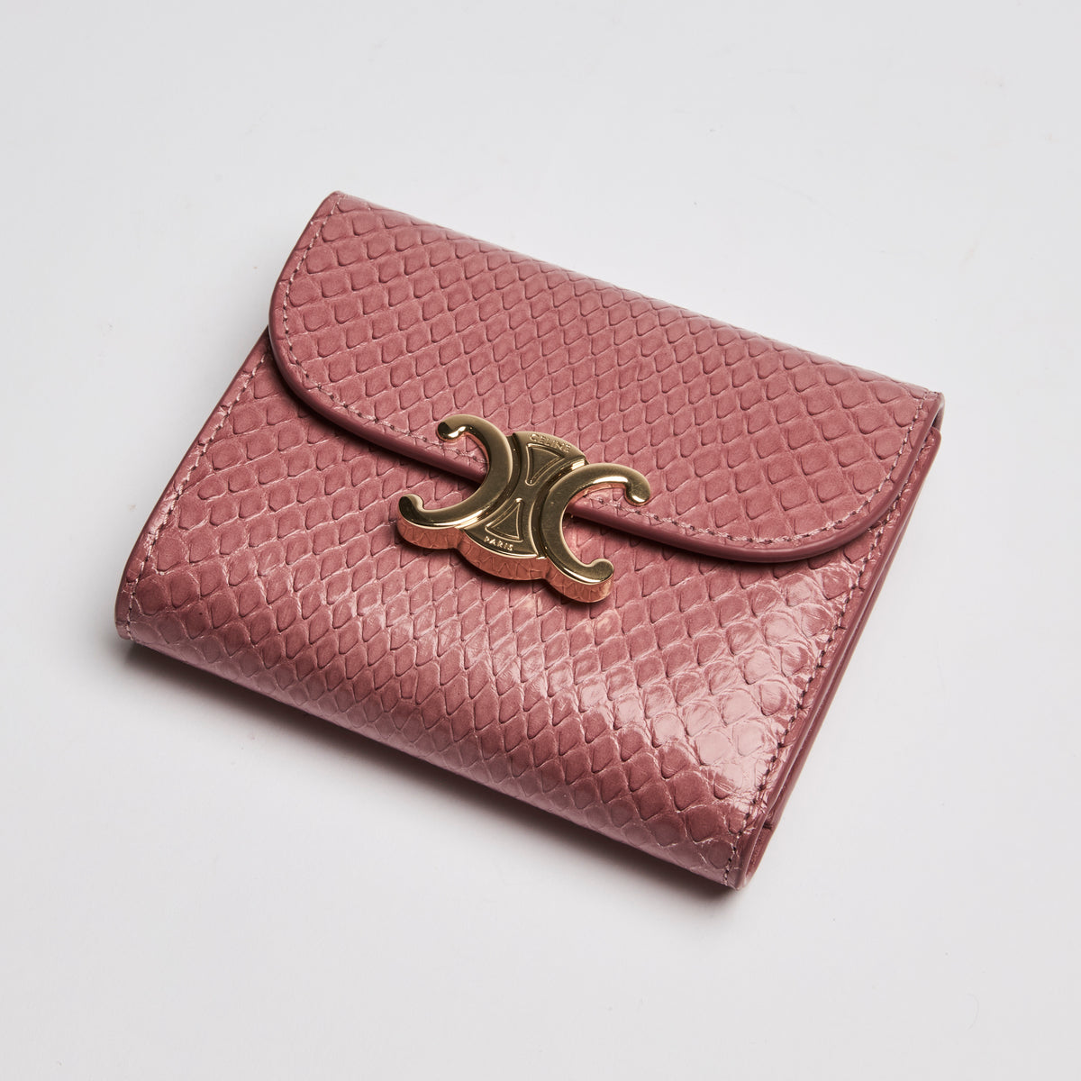 Celine Pink Python Compact Wallet