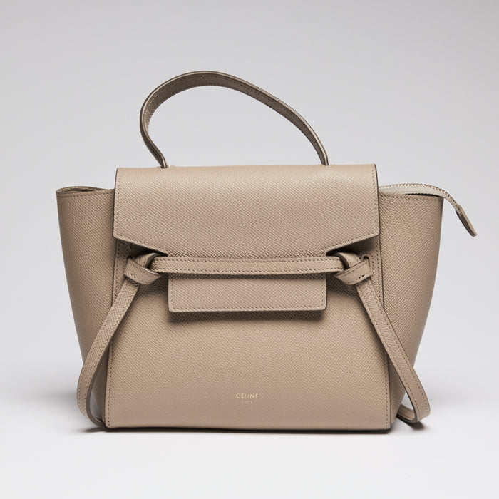 Celine Taupe Nano Belt Bag in Grained Calfskin