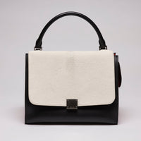 Celine Pony Hair Smooth Calfskin Tri-Color Trapeze White Red Black (Front)