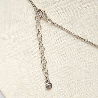 Pre-Loved Chanel™ Gold and Silver Strass Interlocking Logo Rhinestone Drop Pendant with Silver Chain