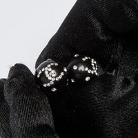 Pre-Loved Chanel™ Black Resin Pearl Shape Earrings