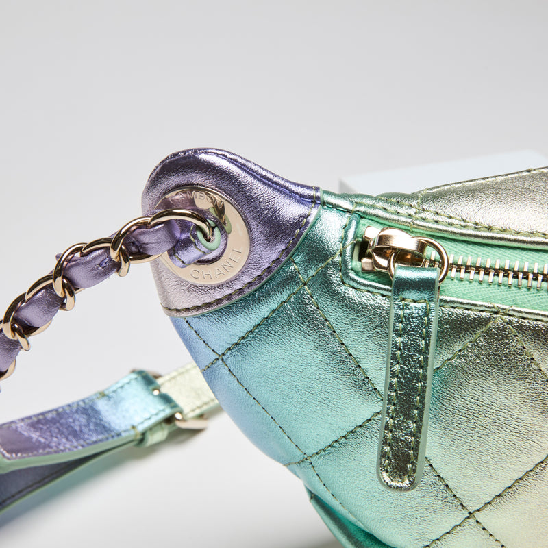 Excellent Pre-Loved Chanel Metalic Multi-Colour Waist Bag (Corner))