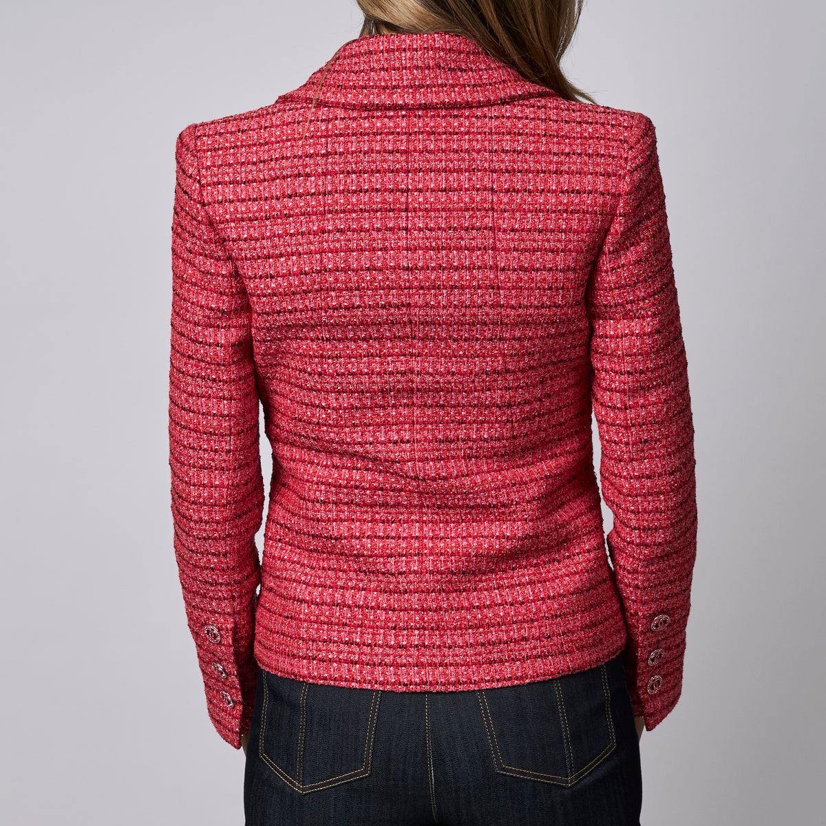 Pre-Loved Chanel™ Pink Tweed Blazer Size 36