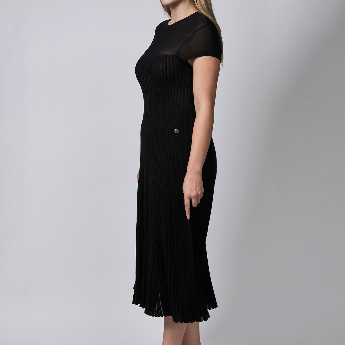 Pre-Loved Chanel™ Black Wool Long Dress Size 42