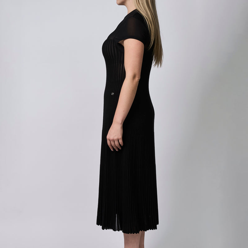 Pre-Loved Chanel™ Black Wool Long Dress Size 42