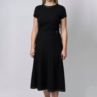 Pre-Loved Chanel™ Black Short Sleeve Midi Dress Size 42