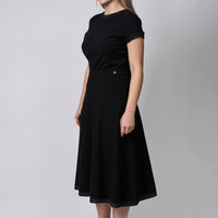 Pre-Loved Chanel™ Black Short Sleeve Midi Dress Size 42