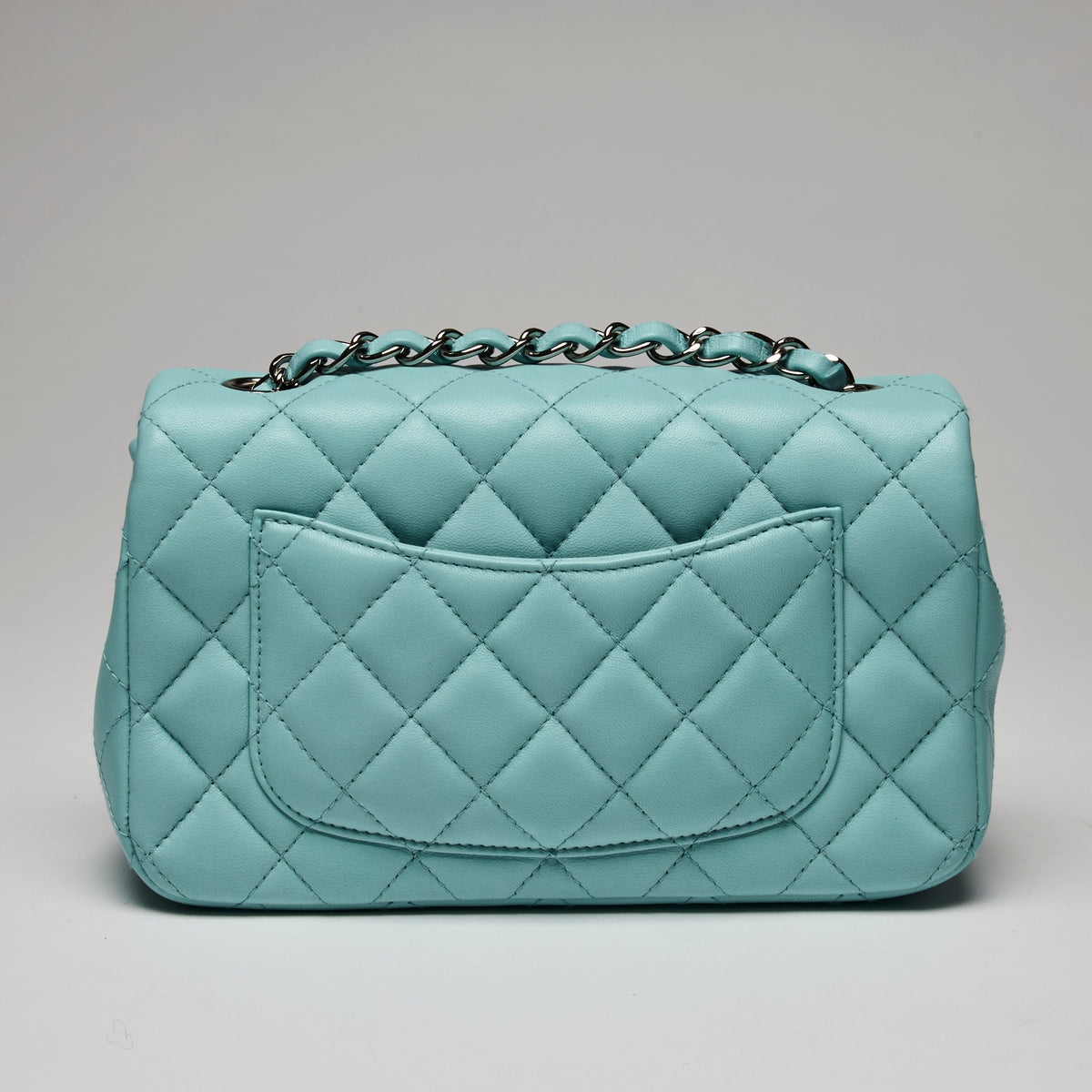 Pre-Loved Chanel™ Classic Single-Flap Mini Bag In Blue Lambskin Leather