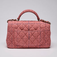 Pre-Loved Chanel™Pink Tweed Mini Top Handle Flap Bag