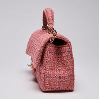 Pre-Loved Chanel™Pink Tweed Mini Top Handle Flap Bag