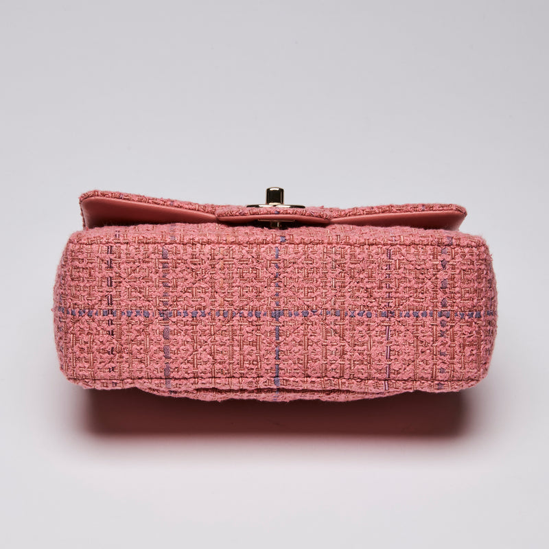 Pre-Loved Chanel™Pink Tweed Mini Top Handle Flap Bag