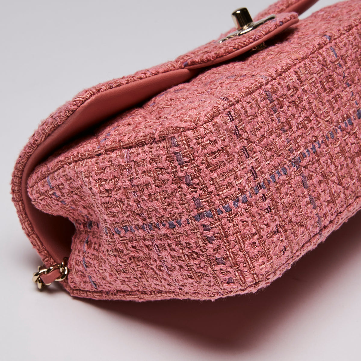 Pre-Loved Chanel™Pink Tweed Mini Top Handle Flap Bag