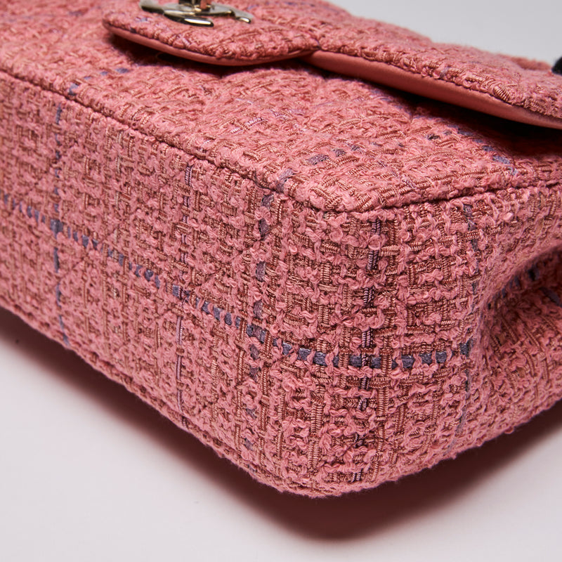 Pre-Loved Chanel™Pink Tweed Mini Top Handle Flap Bag