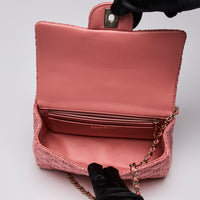 Pre-Loved Chanel™Pink Tweed Mini Top Handle Flap Bag