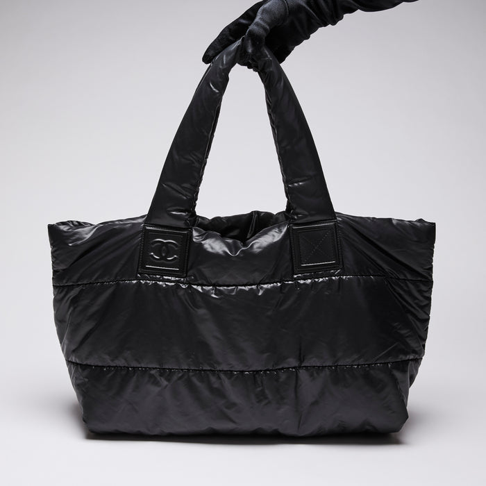 Pre-Loved Chanel™Black Nylon "Coco Cocoon" Tote