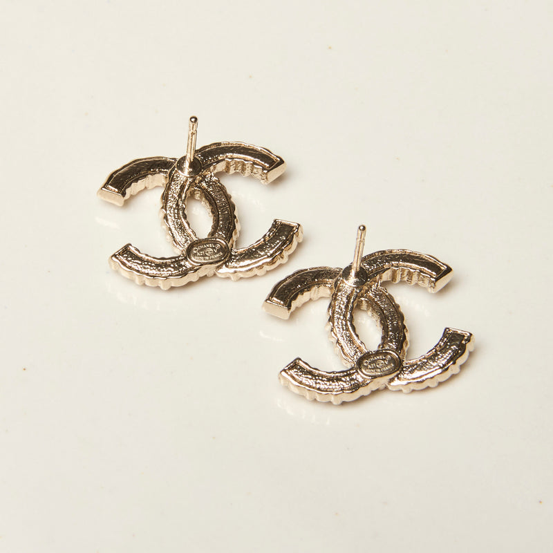 Pre-Loved Chanel ™ Multicolour Crystal Logo Stud Earrings