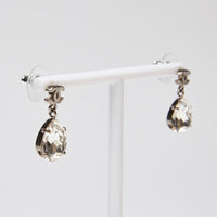 Pre-Loved Chanel ™ Silver Logo and Crystal Drop Earrings