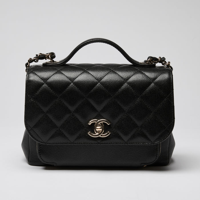 Pre-Loved Chanel ™ Black Caviar Leather Business Affinity Bag Small Size