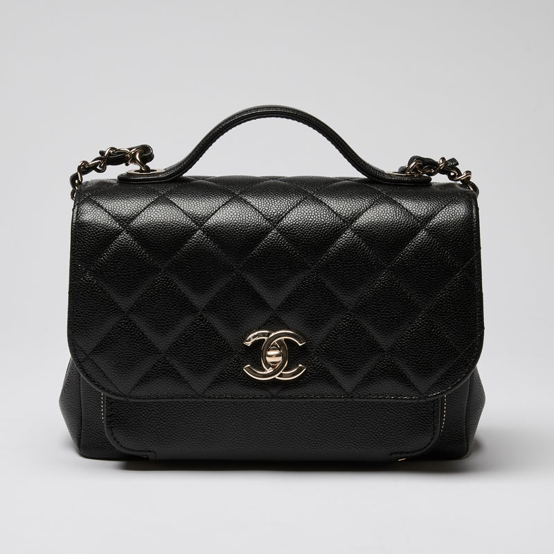 Pre-Loved Chanel ™ Black Caviar Leather Business Affinity Bag Small Size