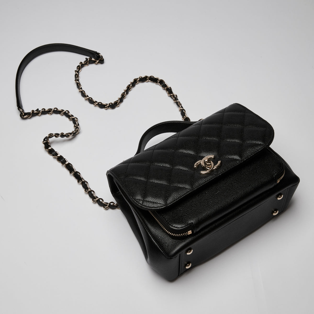 Pre-Loved Chanel ™ Black Caviar Leather Business Affinity Bag Small Size