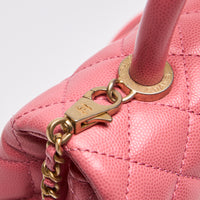 Pre-Loved Chanel Pink Quilted Small Coco Handle (Handle)