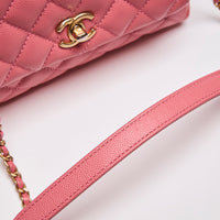 Pre-Loved Chanel Pink Quilted Small Coco Handle (Handle)