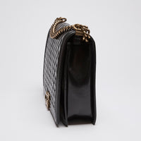 Pre-Loved Chanel Black Quilted Aged Calfskin Large Boy Bag 17 Series (Corner)