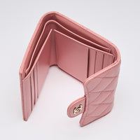 Pre-Loved Chanel™ Pink Caviar Flap Compact Wallet (Interior)