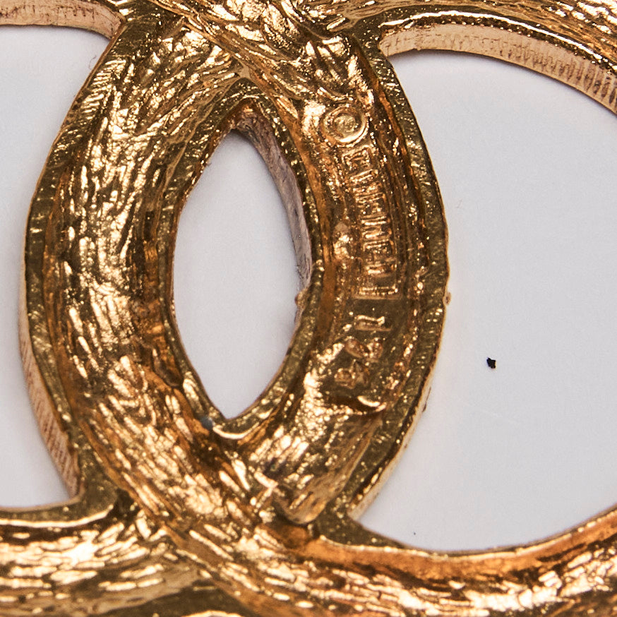 Pre-Loved Chanel™ Crystal Embellished Interlocking Letter Logo Brooch