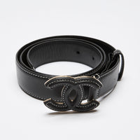 Pre-Loved Chanel™ Black Leather Belt