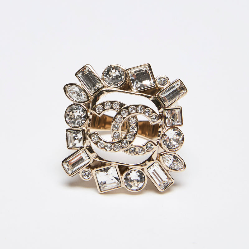 Pre-Loved Chanel™ Baguette Crystal Embellished Ring