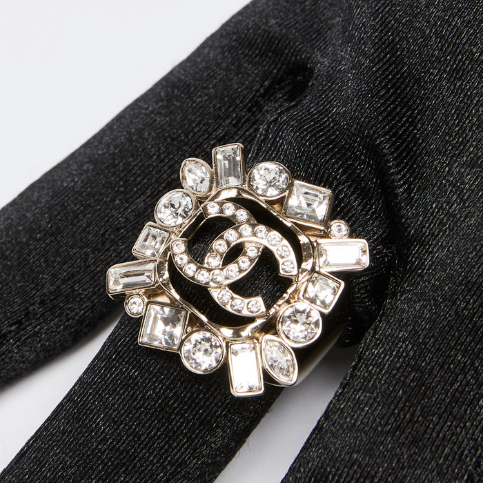 Pre-Loved Chanel™ Baguette Crystal Embellished Ring