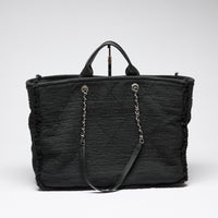 Pre-Loved Chanel™ Cloth Deauville Tote Black (Back)