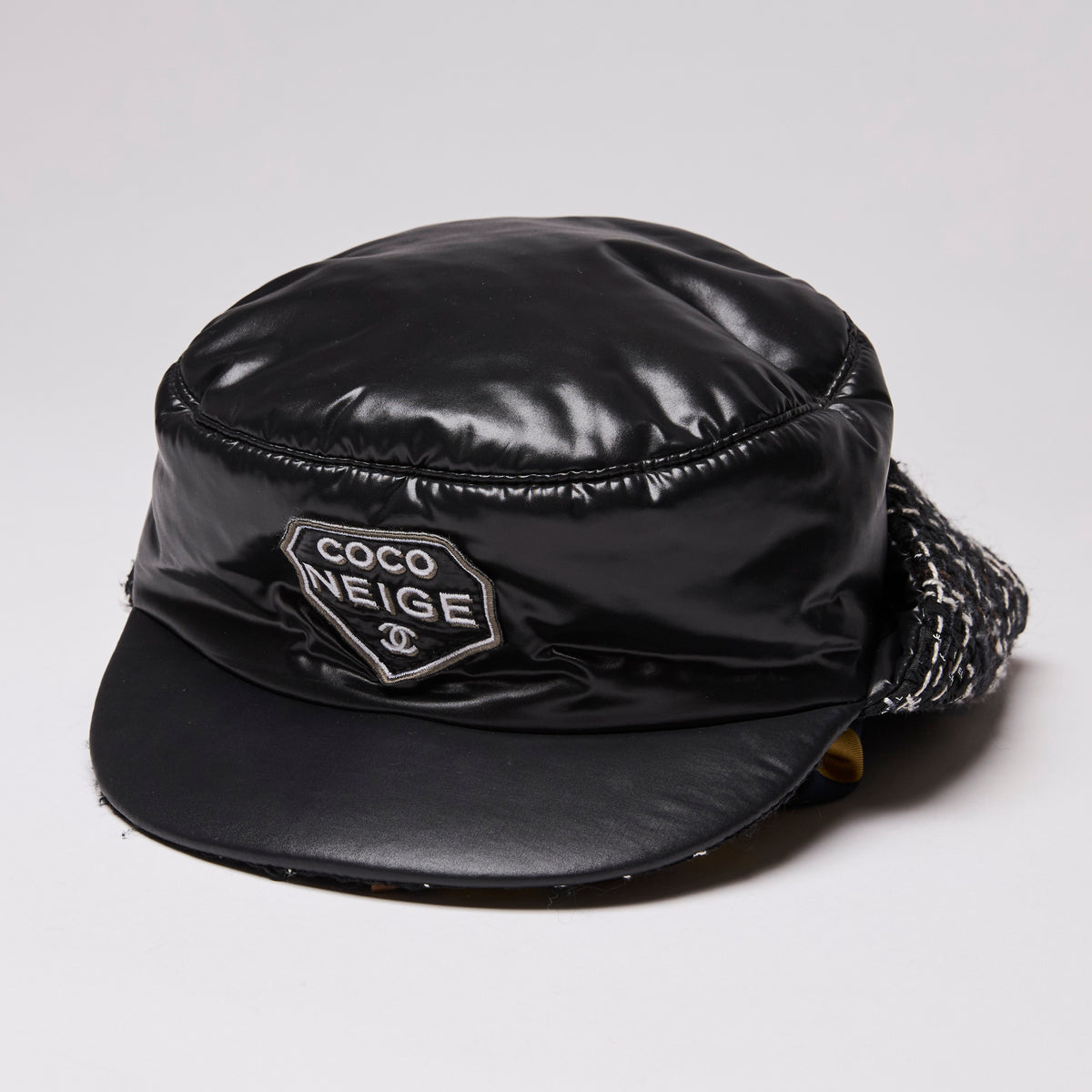 Pre-Loved Chanel™ Black Puffer & Tweed Trapper Hat