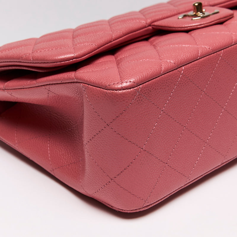 Pre-Loved Chanel™ Caviar Quilted Pink Jumbo Double Flap Bag