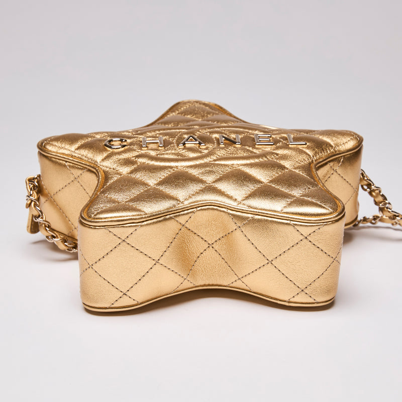 Pre-Loved Chanel™ Metallic Gold Star Purse (Collectors) (Bottom)