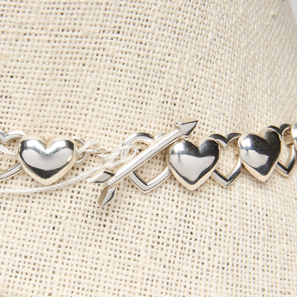 Tiffany & Co. Sterling Silver Estate Heart Link Necklace