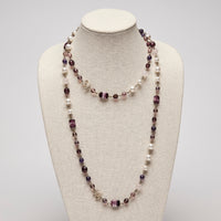 Pre-Loved Chanel™ Purple Pearl and Crystal  Necklace(front)