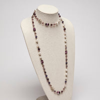 Pre-Loved Chanel™ Purple Pearl and Crystal  Necklace(front)