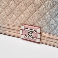 Pre-Loved Chanel™ Caviar Quilted Medium Rainbow Boy Flap Multicolor