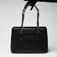 Pre-Loved Chanel™ Caviar Quilted Grand Shopping Tote Black