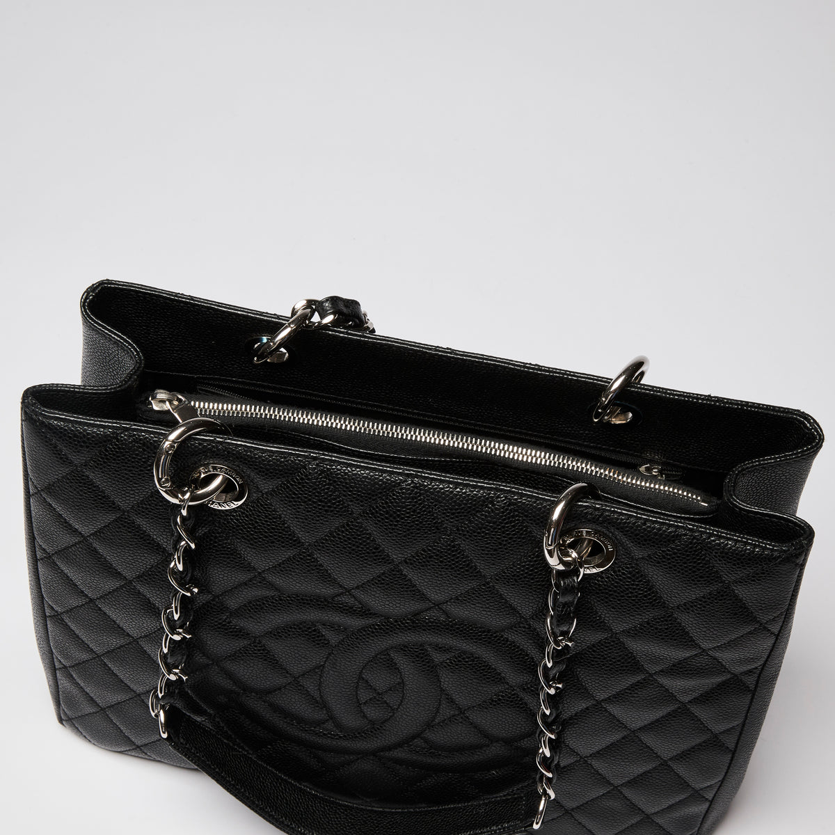 Pre-Loved Chanel™ Caviar Quilted Grand Shopping Tote Black