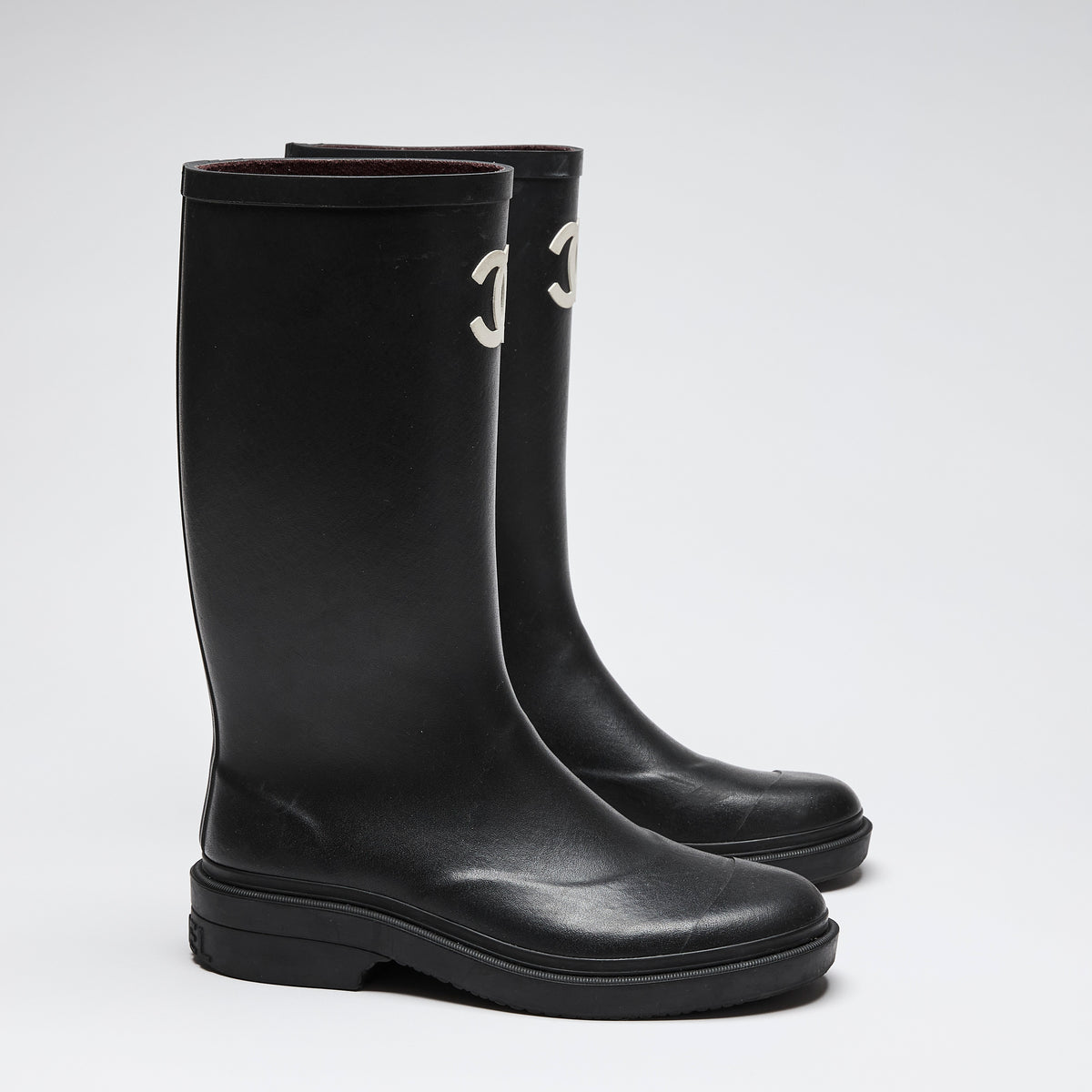 Pre-Loved Chanel™ Black Rubber Boots