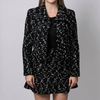 Pre-Loved Chanel™ Black & White Tweed Wool Suit Size 40