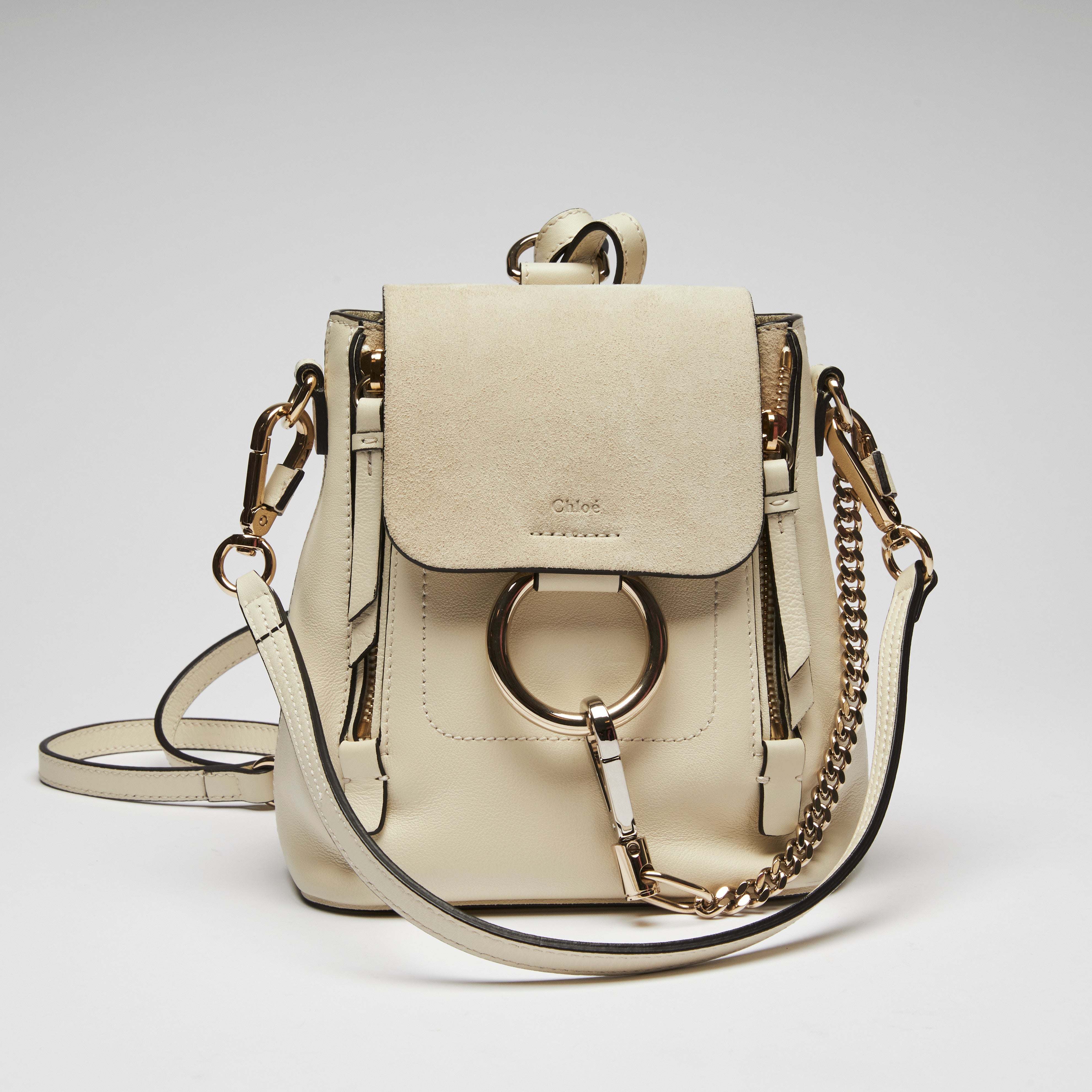 Chloé Mini Faye Backpack  Mini backpack outfit, Backpack outfit, Chloe  mini faye backpack