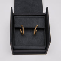 David Yurman Yellow Gold Sculpted Cable Hoop Earrings