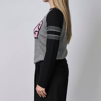 Dior Grey & Black Graphic Cashmere Sweater Size 36