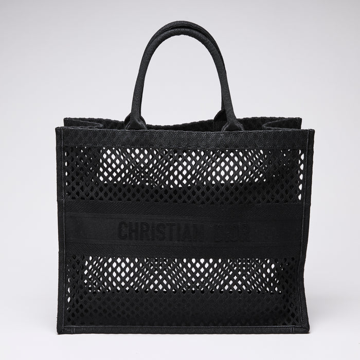 Dior 2021 Mesh Book Tote in Black, Large Size