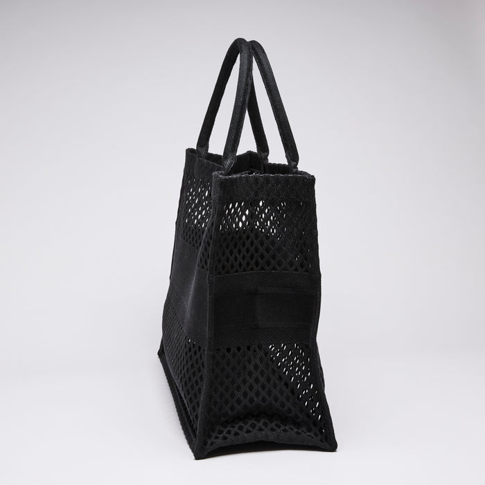 Dior 2021 Mesh Book Tote in Black, Large Size